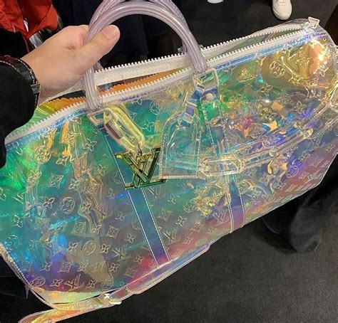 iridescent duffle bag pvc lv dupe|louis vuitton neverfull dupes.